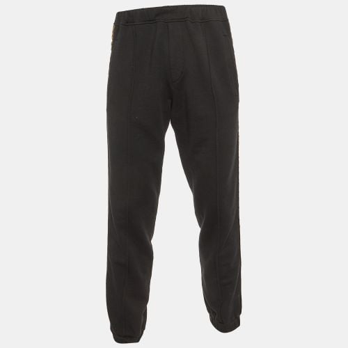 Fendi Black Wool Blend Knit Logo Tape Trimmed Trackpants M - Fendi - Modalova