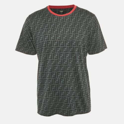 Fendi Green FF Print Cotton T-Shirt M - Fendi - Modalova