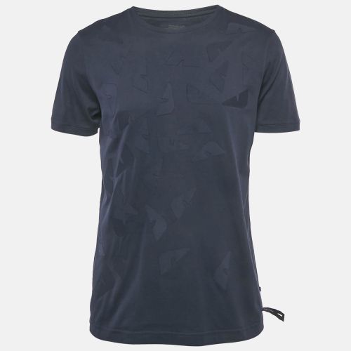 Fendi Blue Applique Cotton Crew Neck T-Shirt M - Fendi - Modalova