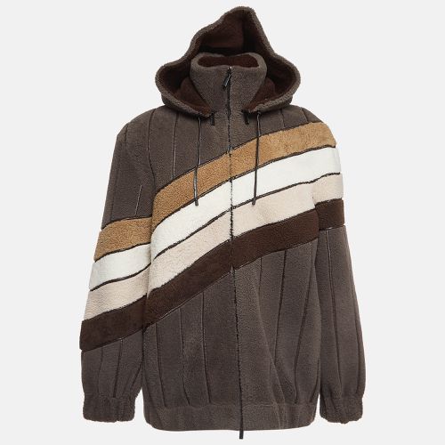 Fendi Multicolor Wool and Leather Detachable Hood Bomber Jacket M - Fendi - Modalova