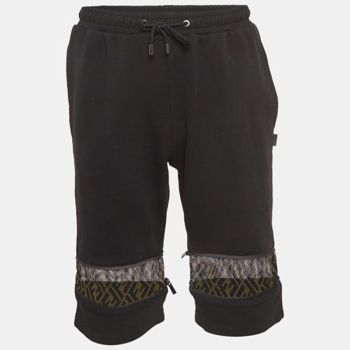 Fendi Black Knit and FF Mesh Paneled Short S - Fendi - Modalova