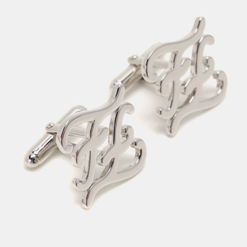 Fendi Karligraphy FF Silver Tone Cufflinks - Fendi - Modalova