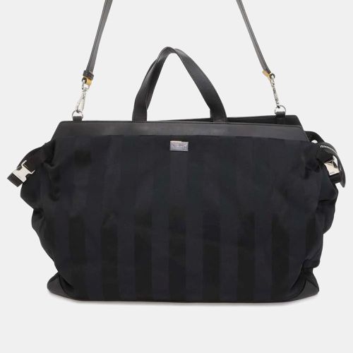 Fendi Black/Yellow Nylon Leather Peekaboo Iconic Large Travel Bag - Fendi - Modalova