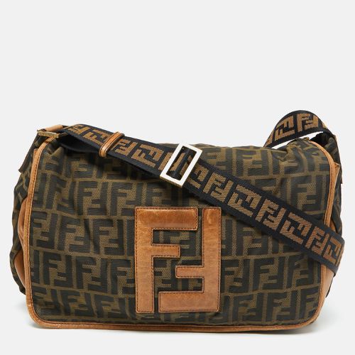 Fendi Tobacco Zucca Canvas and Leather Flap Messenger Bag - Fendi - Modalova