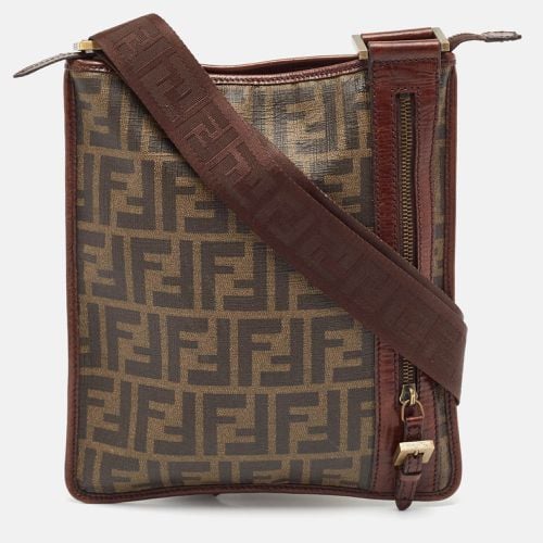 Fendi Tobacco Zucca Coated Canvas and Leather Flat Messenger Bag - Fendi - Modalova