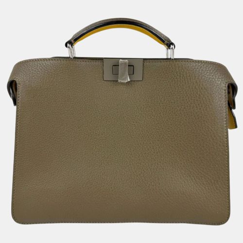 Fendi Peekaboo ISeeU Khaki/Yellow Leather Shoulder Bag - Fendi - Modalova