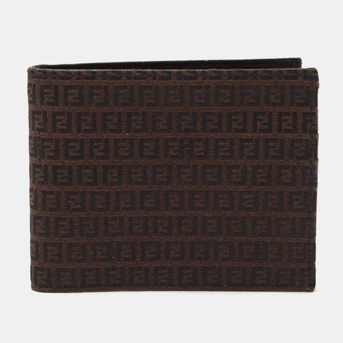 Fendi Black/Tobacco Zucca Canvas Bifold Wallet - Fendi - Modalova