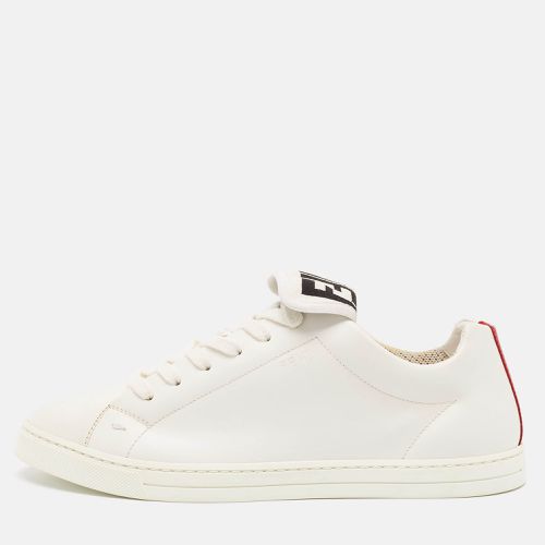 Fendi White Leather And Fabric Low Top Sneakers Size 40 - Fendi - Modalova