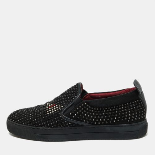 Fendi Black Studded Suede and Leather Slip On Sneakers Size 40 - Fendi - Modalova