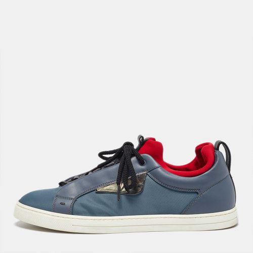 Fendi Grey/Red Leather and Fabric Rockoko Low Top Sneakers Size 40 - Fendi - Modalova