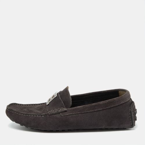 Fendi Dark Grey Suede Slip on Driving Loafers Size 40 - Fendi - Modalova