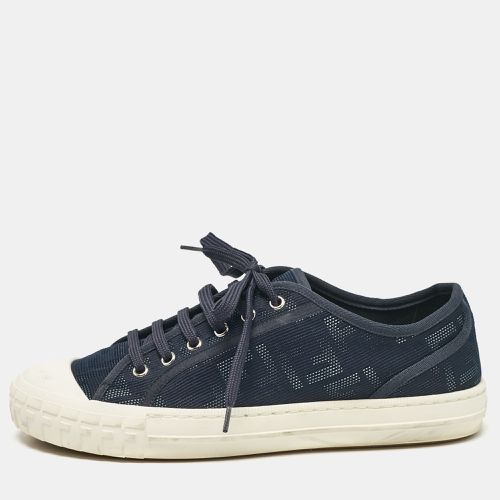 Fendi Navy Blue FF Canvas Lace Up Sneakers Size 42 - Fendi - Modalova