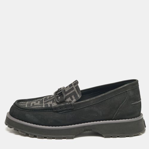 Fendi Black FF Canvas and Jacquard O'Lock Loafers Size 43 - Fendi - Modalova