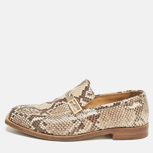 Fendi Beige Python Leather Slip On Loafers Size 42 - Fendi - Modalova