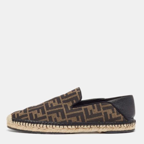 Fendi Brown/Black Zucca Canvas and Leather Foldable Espadrilles Size 41 - Fendi - Modalova