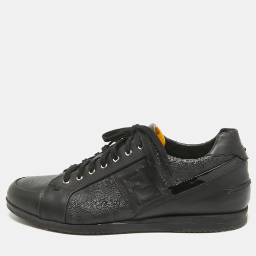 Fendi Black Zucca Canvas and Leather Low Top Sneakers Size 43 - Fendi - Modalova