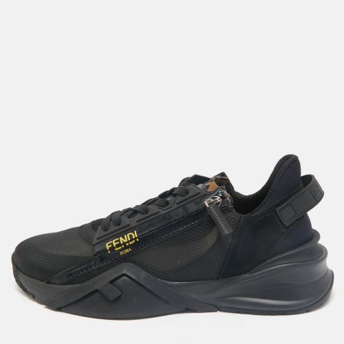 Fendi Black Mesh, Suede and Nylon Flow Low Top Sneakers Size 43 - Fendi - Modalova