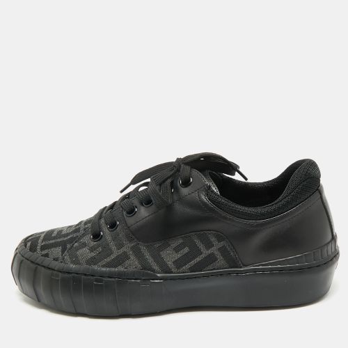 Fendi Black Zucca Fabric and Leather Low Top Sneakers Size 40 - Fendi - Modalova
