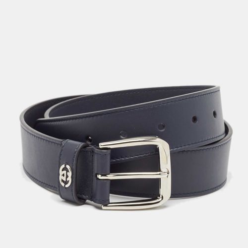 Gucci Navy Blue Leather Interlocking G Buckle Belt 85CM - Gucci - Modalova