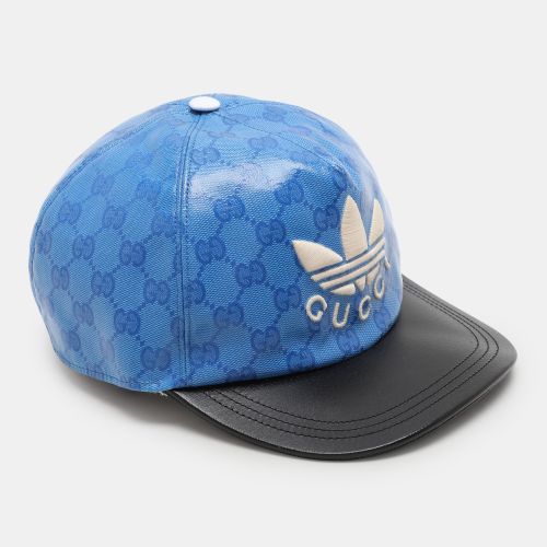 Gucci X Adidas Blue GG Supreme Coated Canvas Baseball Cap - Gucci - Modalova