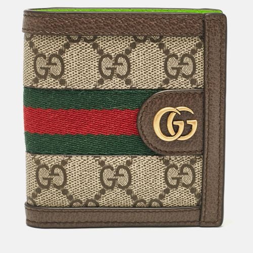 Ebony GG Supreme Canvas and Leather Ophidia Bifold Wallet - Gucci - Modalova