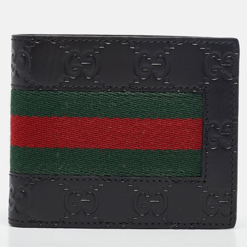 Gucci Black Guccissima Leather Web Bifold Wallet - Gucci - Modalova