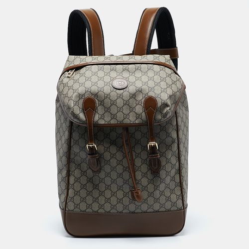 Gucci Brown/Beige GG Supreme Canvas Medium Interlocking G Backpack - Gucci - Modalova