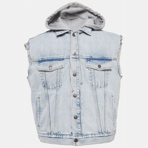 Gucci Blue 'Hollywood Babylon' Denim Hooded Vest Jacket L - Gucci - Modalova