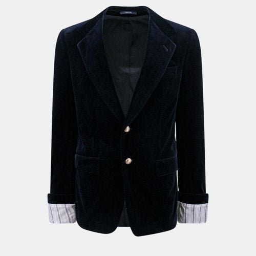 Gucci Blue Lined Stretch Velvet Blazer M - Gucci - Modalova