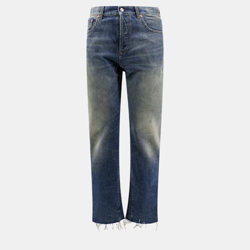 Gucci Blue Cotton Logoed Label Jeans - Gucci - Modalova