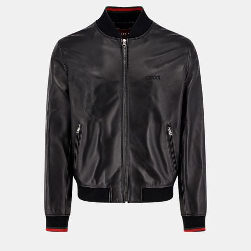 Gucci Black Leather Jacket IT 50 - Gucci - Modalova