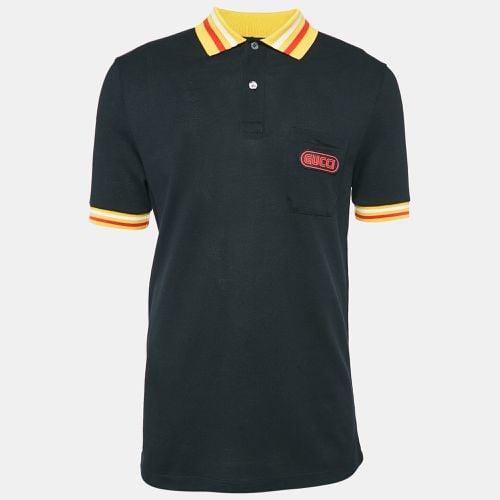 Gucci Black/Yellow Cotton Piquet Polo T-Shirt L - Gucci - Modalova