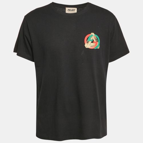 Gucci x Palace Black Logo Print Cotton Crew Neck T-Shirt S - Gucci - Modalova