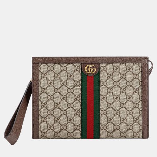 Gucci Brown GG Supreme Canvas Ophidia Clutch Bag - Gucci - Modalova