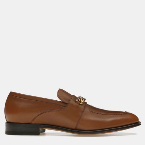 Gucci Brown Leather Interlocking G Chain Loafers EU 43 - Gucci - Modalova