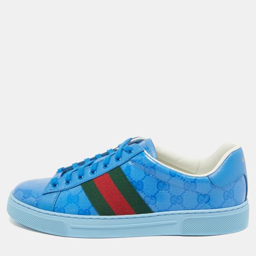 Gucci Blue GG Canvas and Leather Ace Lace Up Sneakers Size 42 - Gucci - Modalova