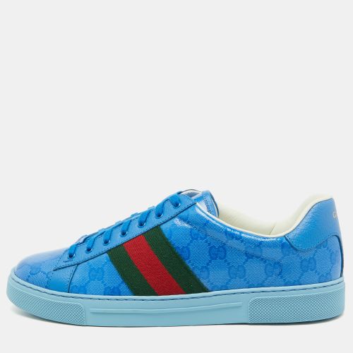 Gucci Blue GG Crystal Canvas Web Detail Ace Low Top Sneakers Size 44 - Gucci - Modalova