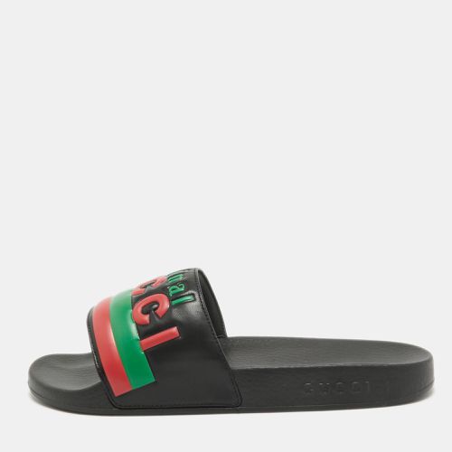 Gucci Black Leather Original Slides Size 42 - Gucci - Modalova