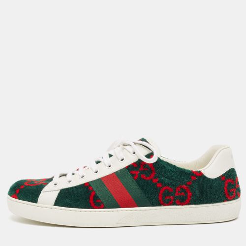 Tricolor GG Terry Fabric and Leather Ace Sneakers Size 45.5 - Gucci - Modalova