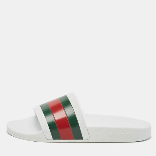 Gucci White Rubber Pursuit 72 Pool Slides Size 41 - Gucci - Modalova
