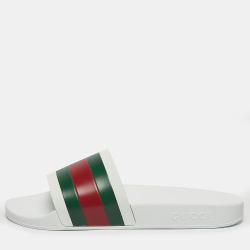 Gucci White Rubber Pursuit 72 Pool Slides Size 42 - Gucci - Modalova