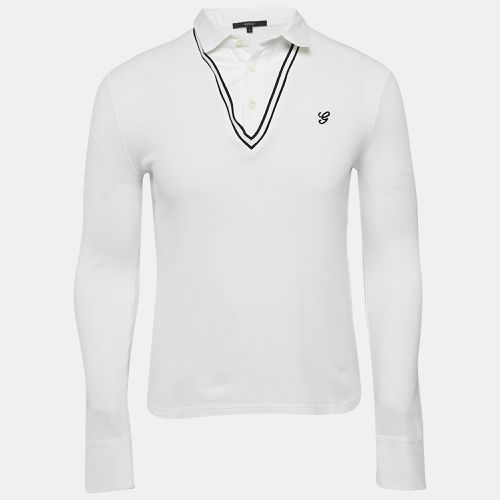 Cotton Pique Long Sleeve Polo T-Shirt S - Gucci - Modalova