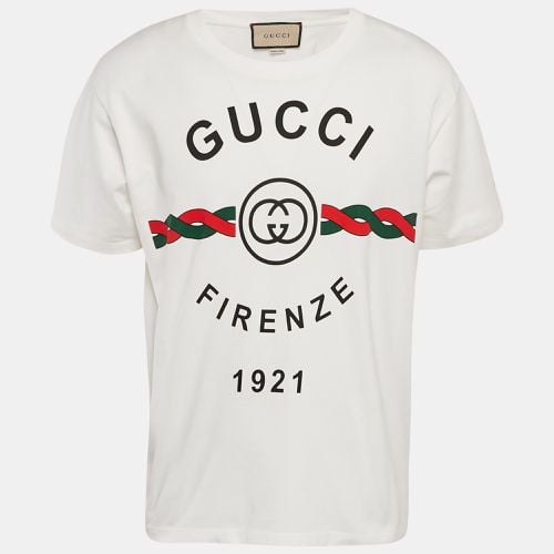 Firenze Print Cotton Crew Neck T-Shirt XS - Gucci - Modalova