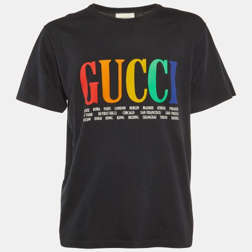 Gucci Black Gucci Cities Print Cotton Crew Neck T-Shirt XL - Gucci - Modalova