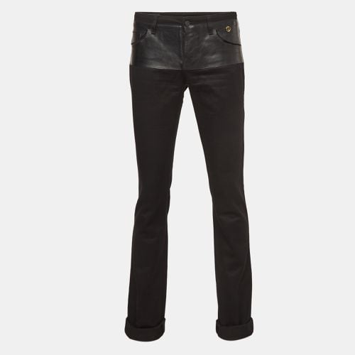 Gucci Black Cotton Leather Trim Pants XS - Gucci - Modalova