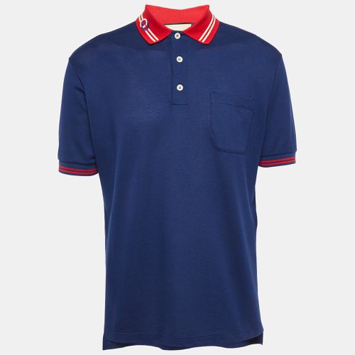 Gucci Blue Cotton Pique Polo T-Shirt M - Gucci - Modalova