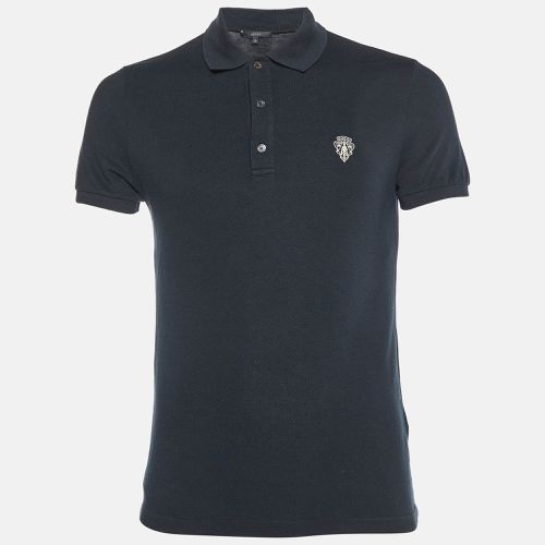 Gucci Black Embroidered Cotton Knit Skinny Fit Polo T-Shirt L - Gucci - Modalova