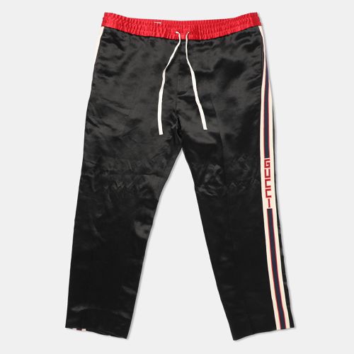 Gucci Black Jersey Logo Tape Detail Track Pants M - Gucci - Modalova