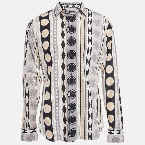 Gucci Grey/Multicolor Printed Cotton Button Front Shirt L - Gucci - Modalova