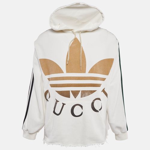 Gucci White Logo Print Cotton Hooded Sweatshirt S - Gucci - Modalova